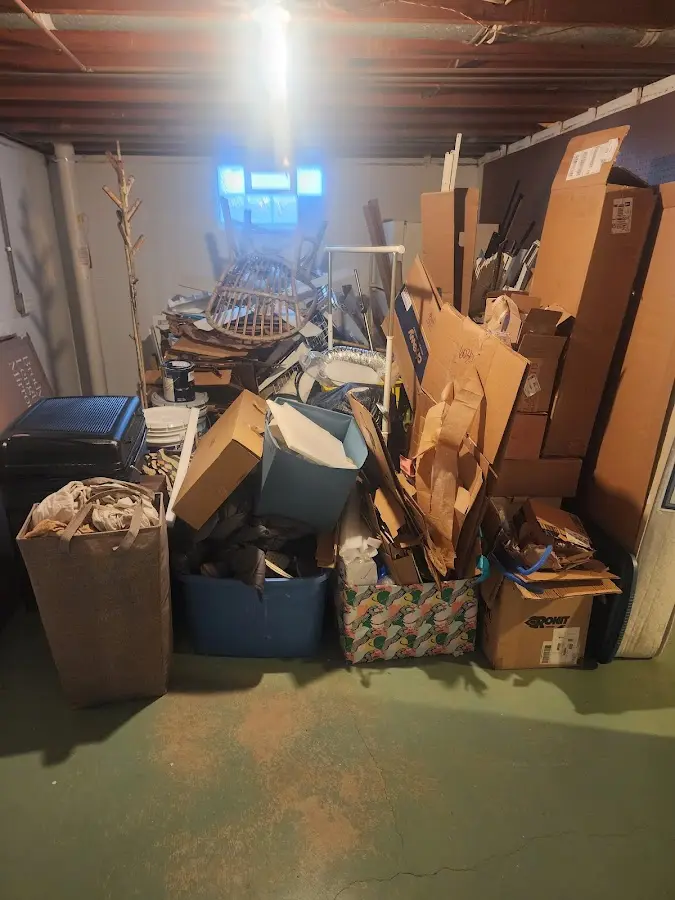 Roll-off dumpster container at job site for 6 Yard Dumpster Rental in Rockwood